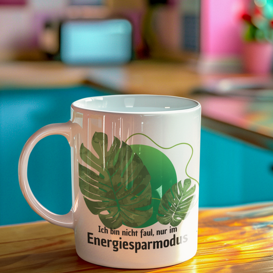 Witzige Motivationstasse, Geschenk für Freunde, Naturliebhaber, Blättermotiv